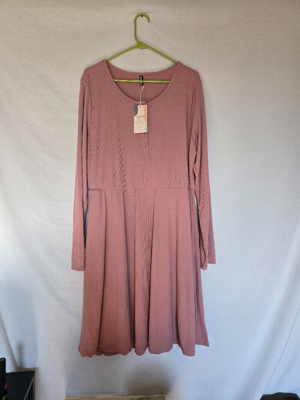 BTFBM Rose Long Sleeve Ribbed Dress Size XXL